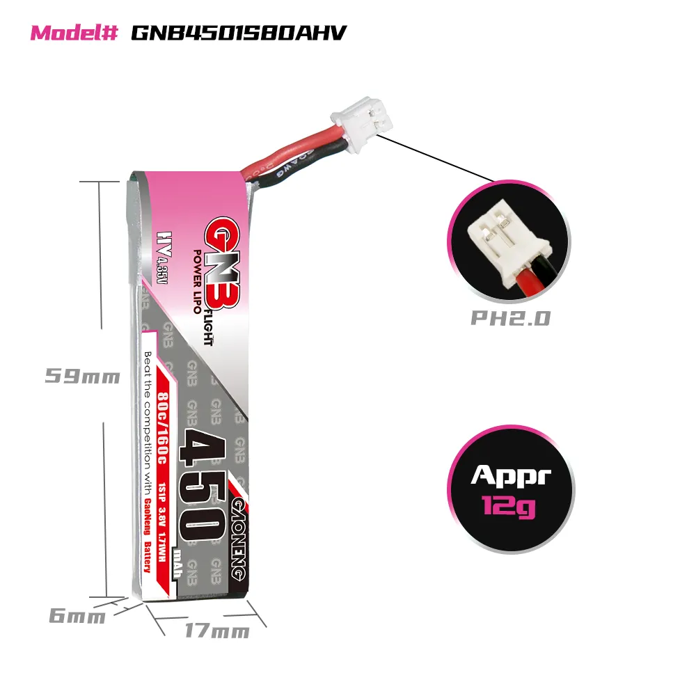 GAONENG GNB 1S 450mAh 80C/160C - Drone Battery Li-Ion review and price